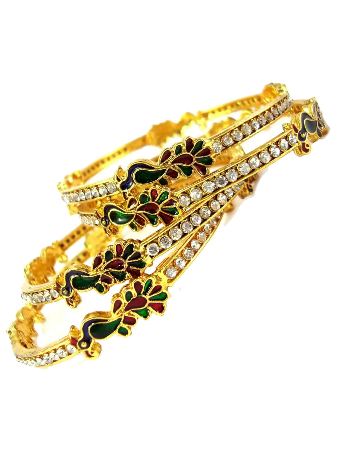 Gold Plated Peacock Bangles